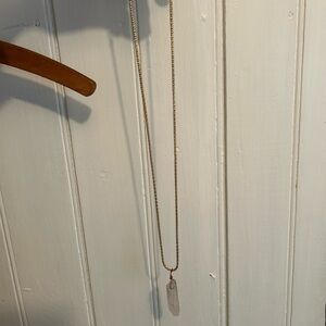 NEW handmade Elegant Gold Necklace with clear Crystal Pendant